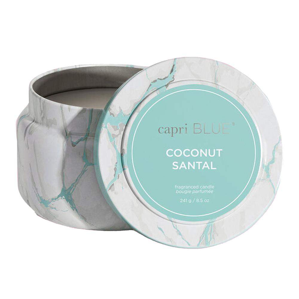 Capri Blue Coconut Santal 8.5oz Modern Marble Travel Tin Candle