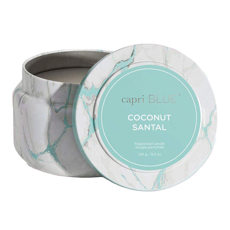 Coconut Santal 8.5oz Modern Marble Travel Tin Candle