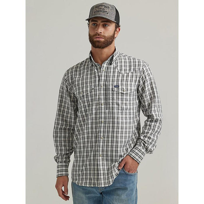 Wrangler Mens Retro Long Sleeve Plaid Shirt Off White Size 2XT