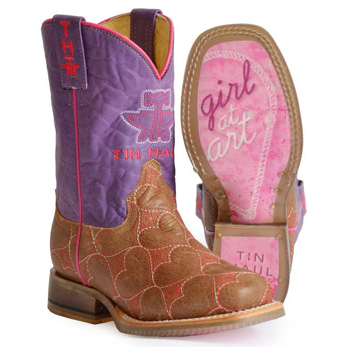 Tin Haul Footwear Kid's Lotta Heart with Cowgirl Heart Sole Boot