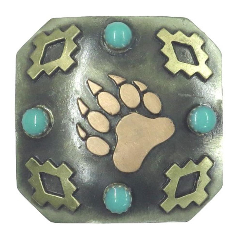 Bear Paw Turquoise Stone Aztec 1 1/2 Inch Concho