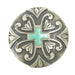 Antique Silver Turquoise Cross 1 1/2 Inch Concho