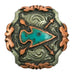 Antique Silver Copper Turquoise Arrowhead 1 1/2 Inch Concho