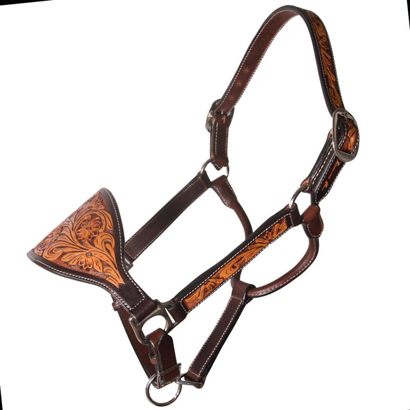 Prairie Flower Leather Bronc Halter