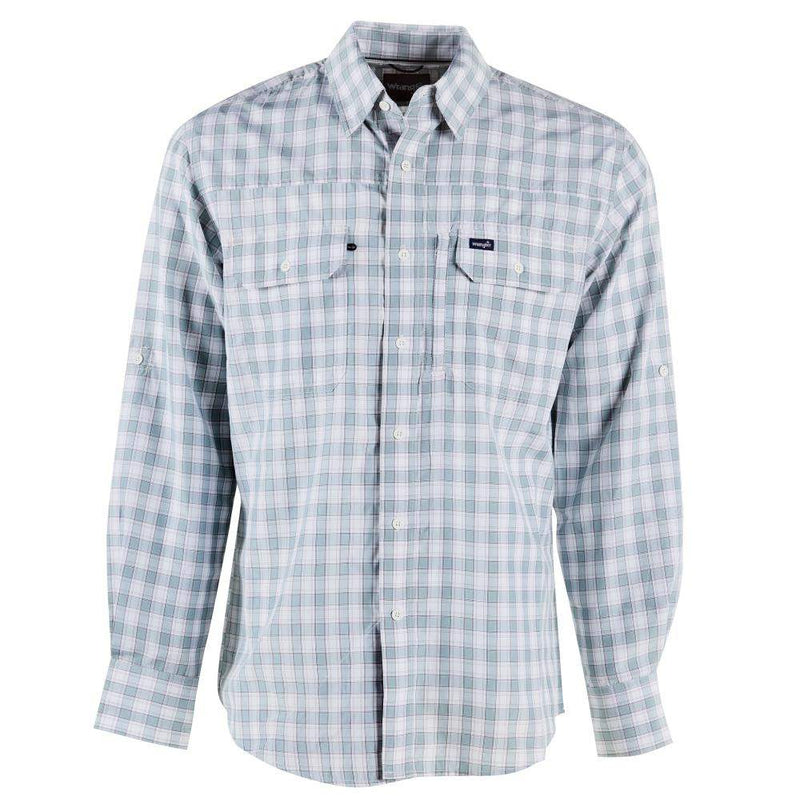 Wrangler Mens Western Performance Plaid Longsleeve Multi Color Shirt