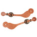 Natural 5/8 Inch Spur Straps with Floral Heel Buckle