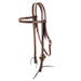 Oiled 5/8 Inch Browband Headstall with Copper Flower Silver Bar Cart Buckle