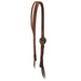 Oiled 3/4 Inch Slit Ear Headstall with Floral Heel Buckle