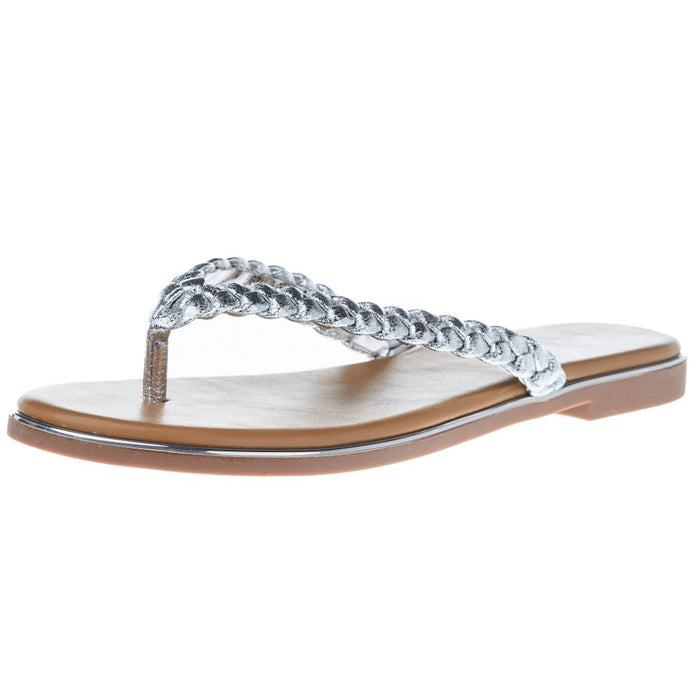 Womens Pigtail Silver Sandal