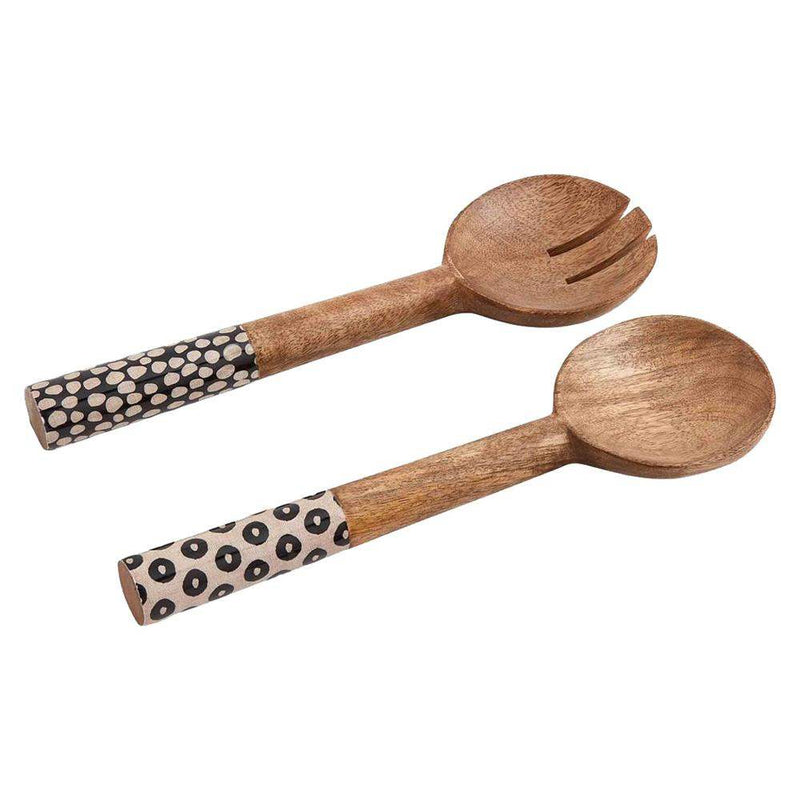 Mud Pie Black White Serving Utensil Set