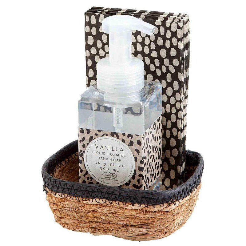 Mud Pie Circle Black Pattern Soap Set