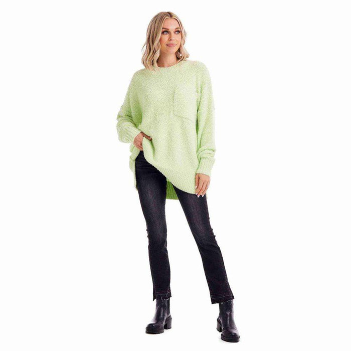 Mud Pie Women's Green Rome Chenille Sweater