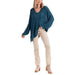 Mud Pie Women's Oscar Teal V-Neck Sweater