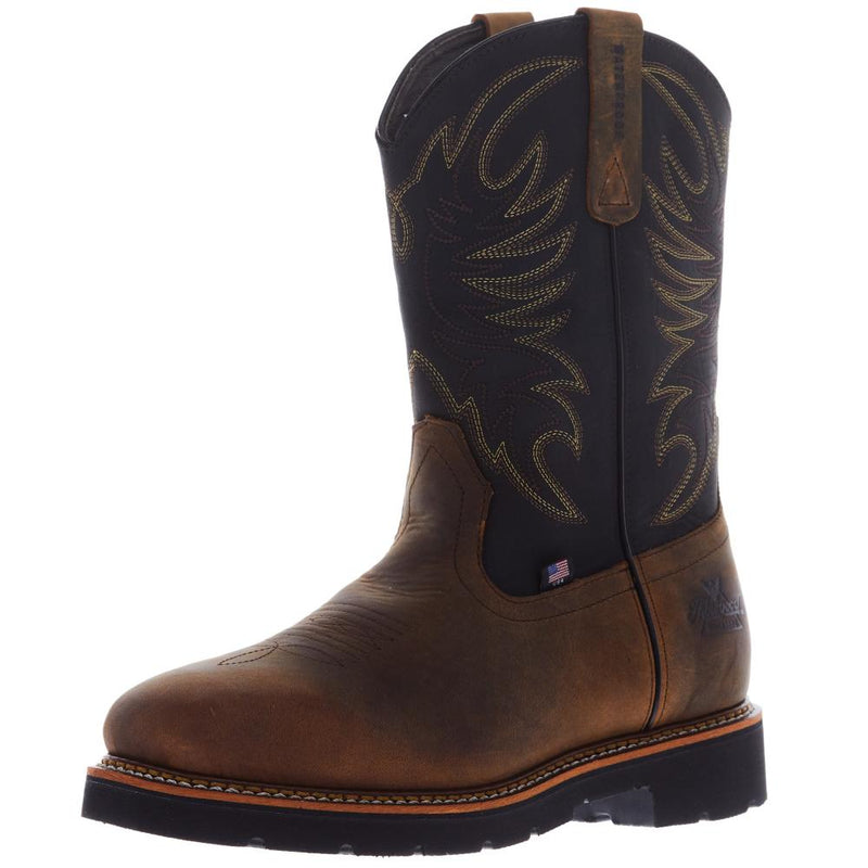 Men's Waterproof Square Toe Wellinton Crazyhorse Steel Toe Boot