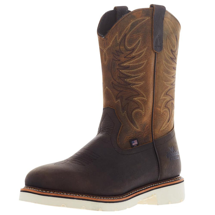 Men's Square Wellington Pebble Brown Steel Toe Boot