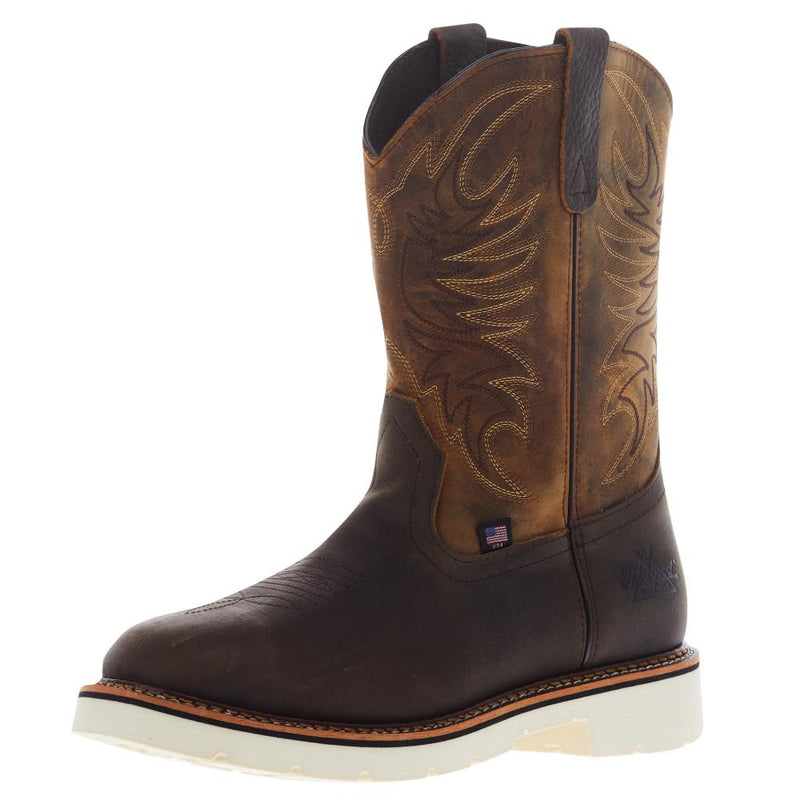 Men's Square Wellington Pebble Brown Soft Toe Boot