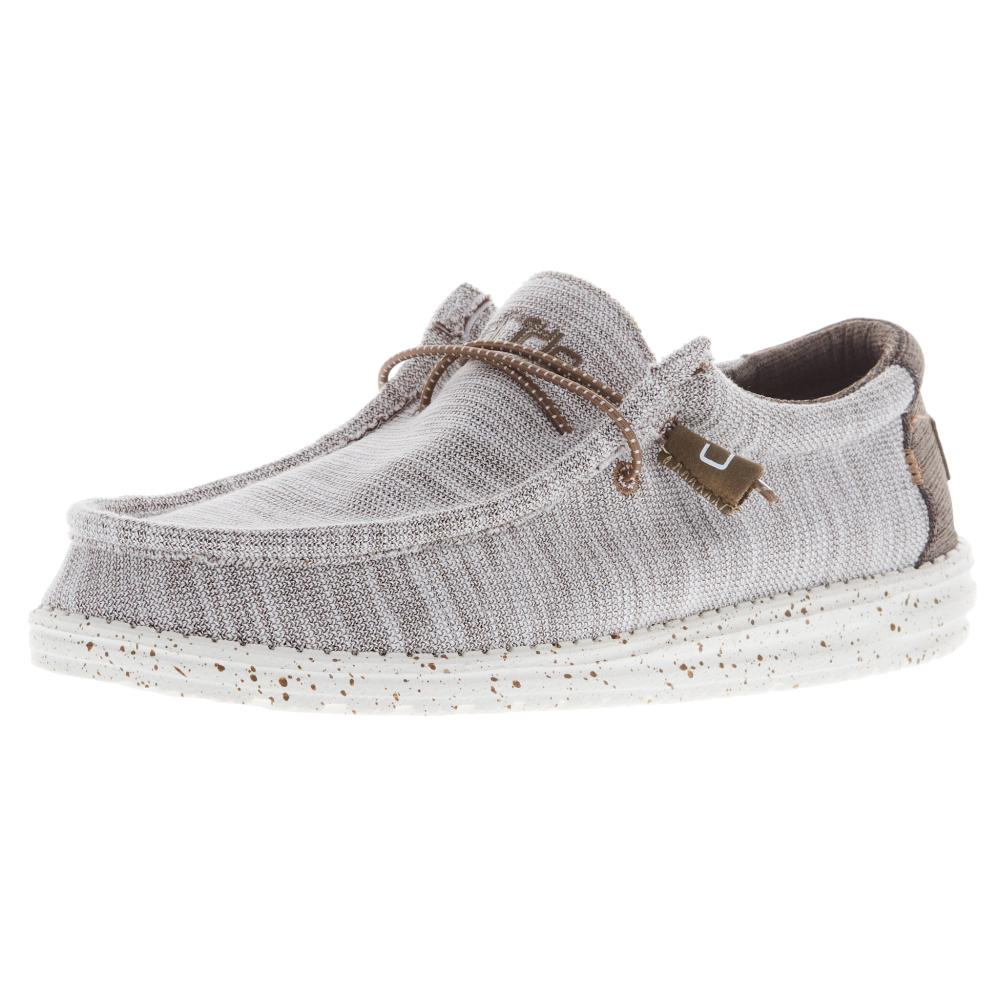 ゆ Hey Dude Men's Wally Stretch Mix Limestone Casual Shoe