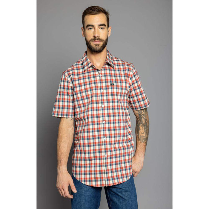 Kimes Ranch Apparel Men's Go Round Navy Plaid Dress Shirt