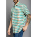 Kimes Ranch Men's Go Round Teal Plaid Dress Shirt
