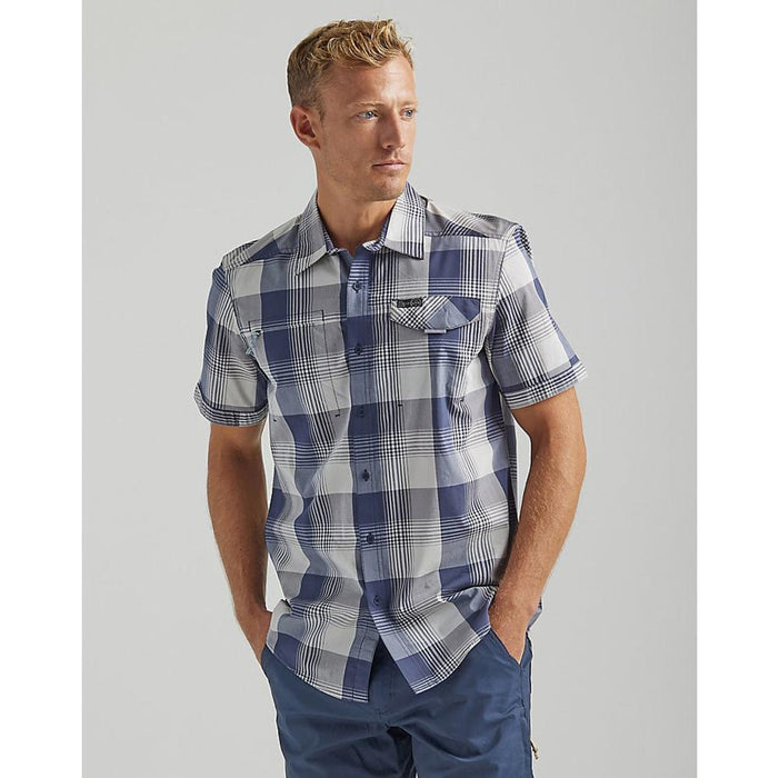 ATG Men's Asymmetrical Zip Pocket Plaid Shirt