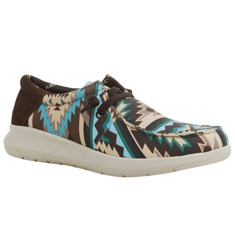 Men's Hilo Stretch Lace Blue Southwest Print Dark Denim Casual Shoe