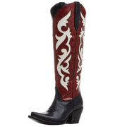 Women's Elvira Stretchfit Satin Black/ Red Alert 18 In Top Boot