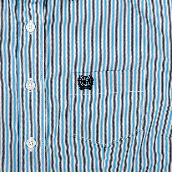 Cinch Womens Blue Stripe Tencel Button Down