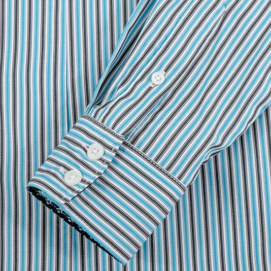 Cinch Womens Blue Stripe Tencel Button Down