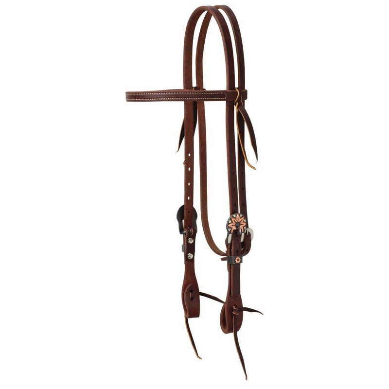 Copper Flower Heel Buckle Browband Headstall