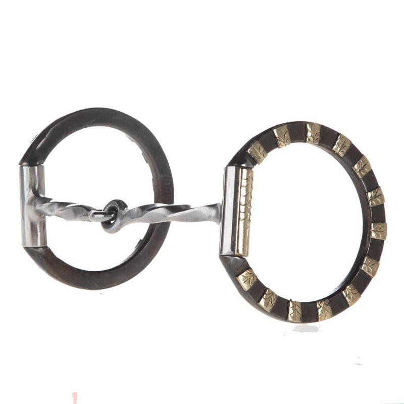 Twisted Wire Engraved D Ring Snaffle Bit