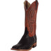 Men's Black Full Quill Ostrich Rust Cowboy Boots