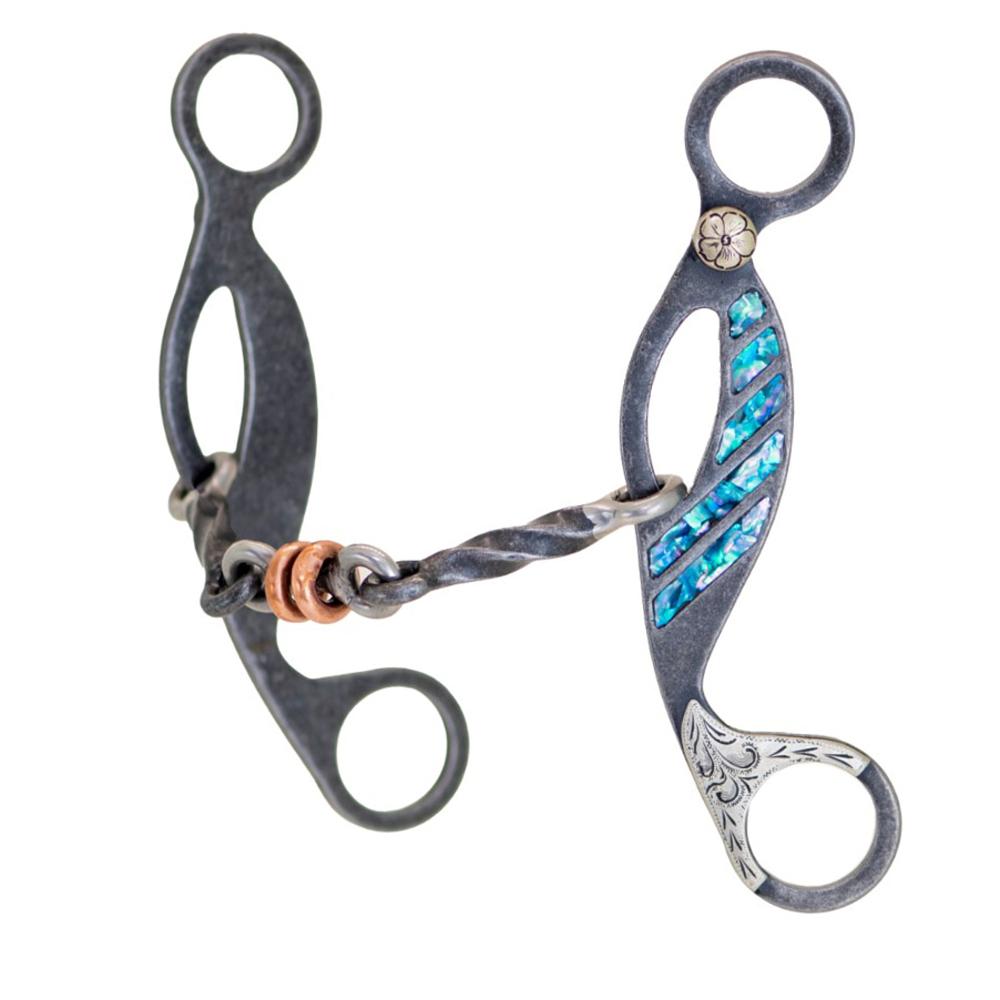 Cowboy Tack Turquoise Twisted Dog Bone Gag Bit