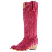 Women's If Karlee Were A Cowgirl 15 In Hot Pink Suede Top Cowgirl Boot