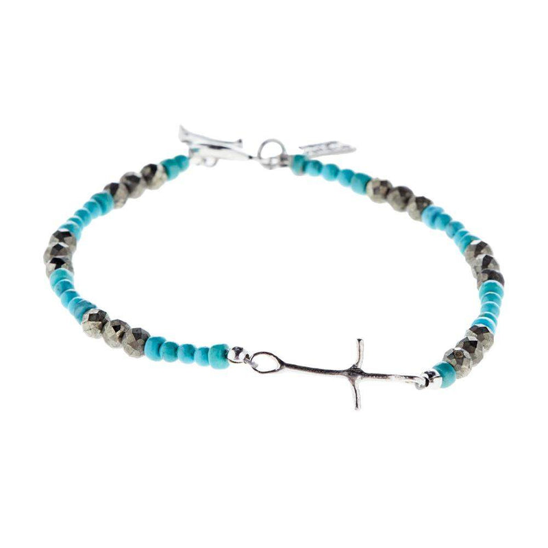 Turquoise Tiny Cross Bracelet