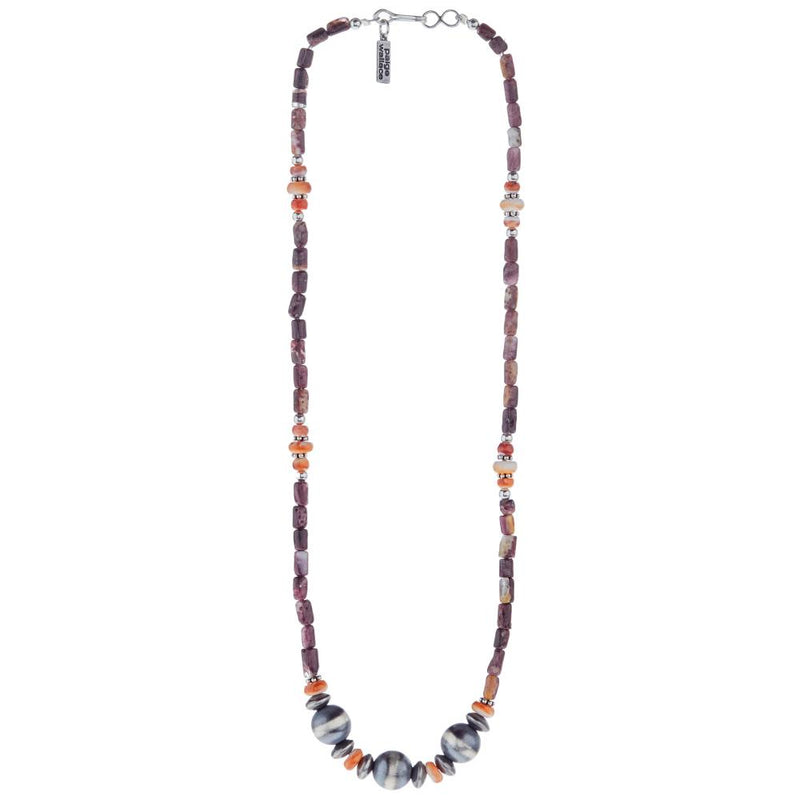 Purple and Orange Spiny Oyster Necklace