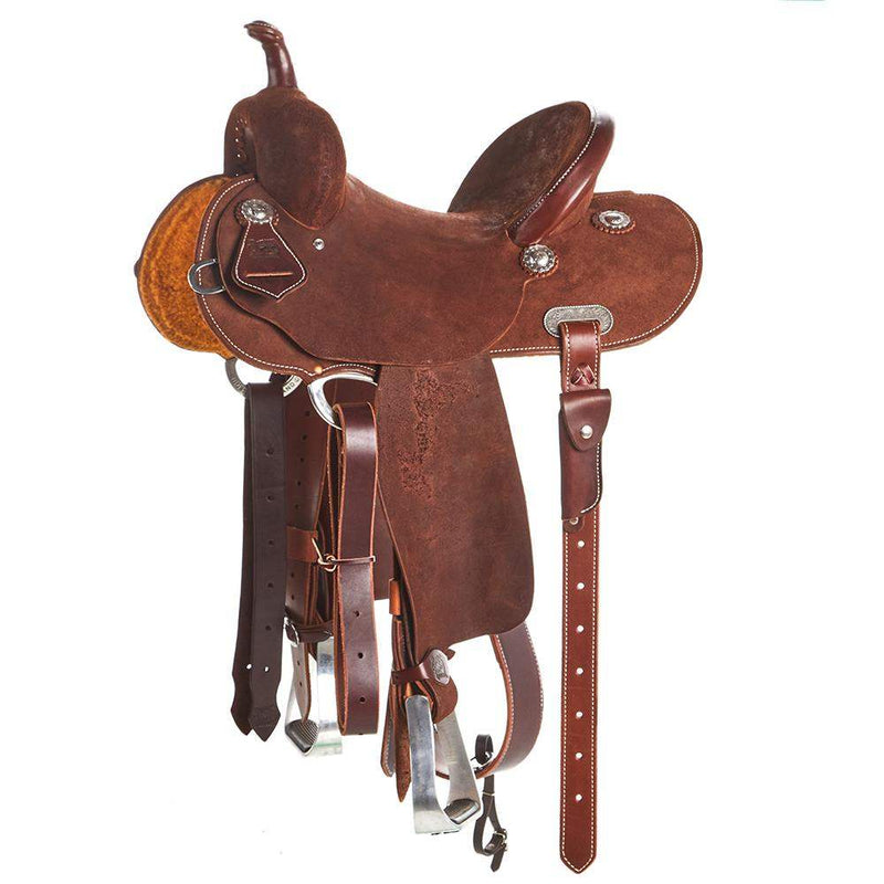 Burns Saddlery 13 Inch 20HDX Chocolate Roughout Barrel Saddle