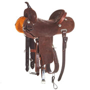 Burns Saddlery 15 Inch 30HD Chocolate Roughout Barrel Saddle