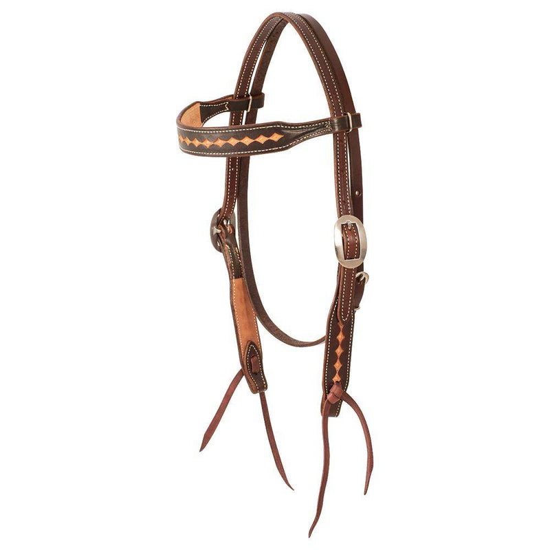 Martin Saddlery Ranahan Tooled Diamond Browband Headstall