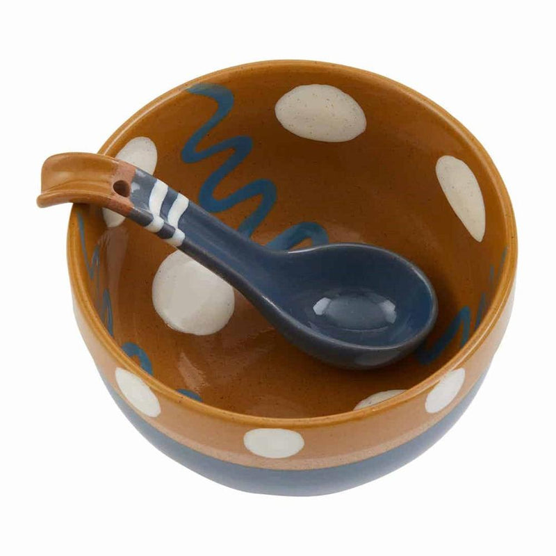 Blue Painted Salsa Bowl Set