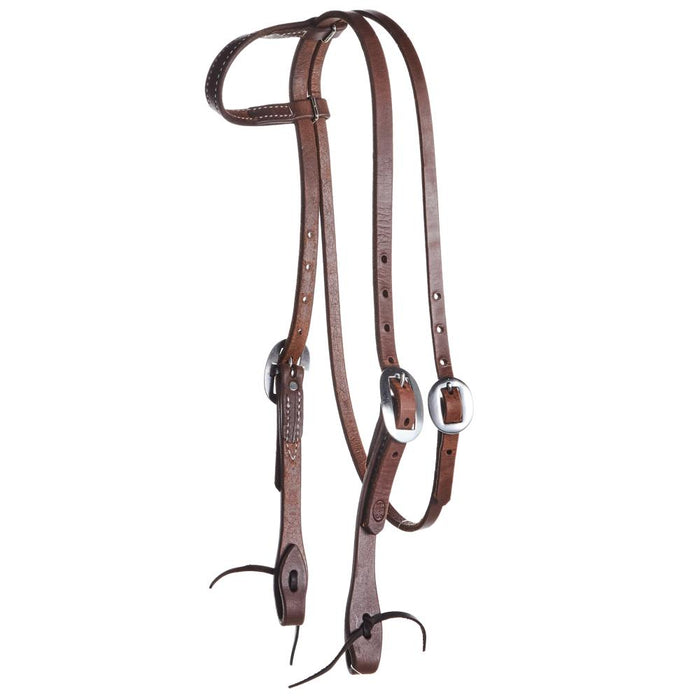 Nrs Tack Oiled 5/8 Inch Single Ear Headstall with Throat Latch