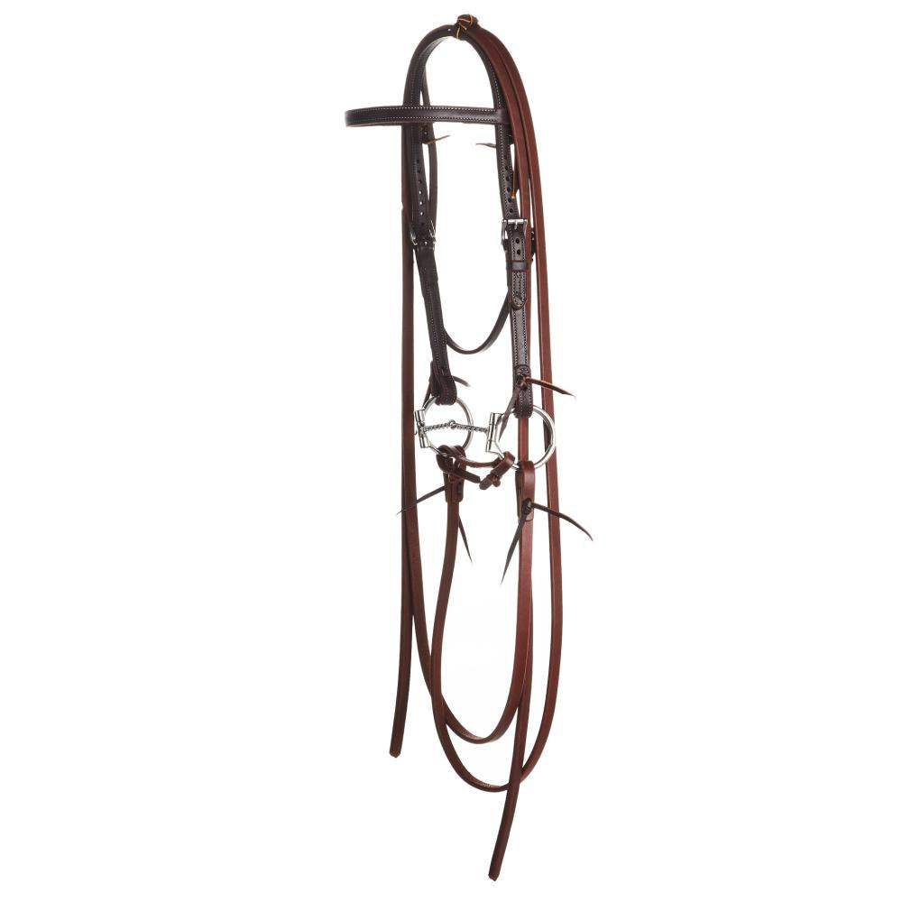 NRS Tack Horse Bridle Set with Twisted Wire Snaffle Bit