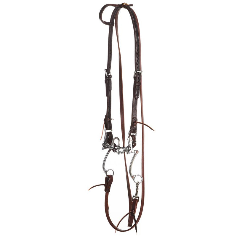 Tack Horse Bridle Set with Twisted Correctional Port 7 Shank Bit