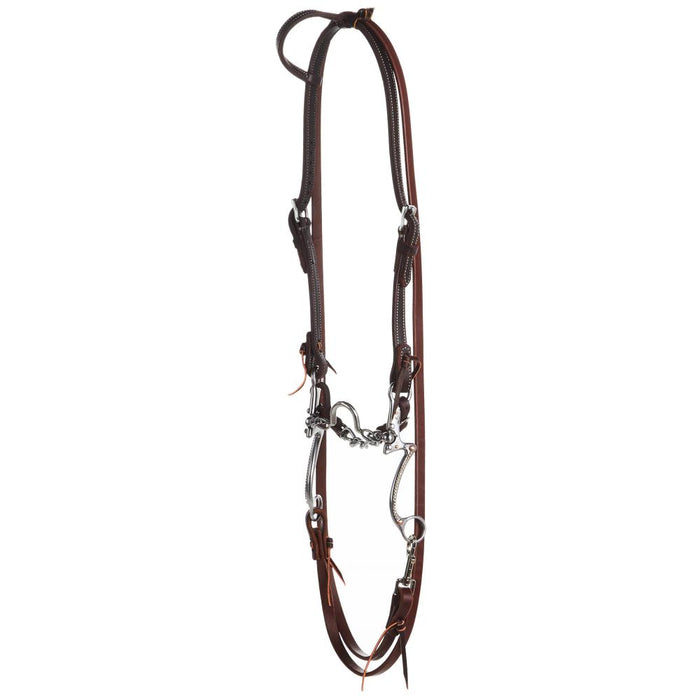 Tack Horse Bridle Set with Ported Chain 7 Shank Bit
