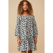 Hayden Girl's Black Floral Dress