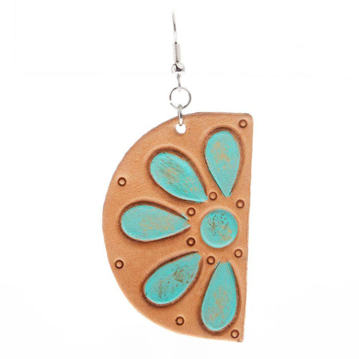 Mcintire Saddlery Turquoise Stone Flower Earrings