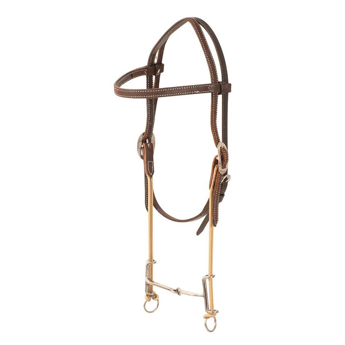 Chocolate Roughout Browband Loomis Snaffle Draw Gag Bit Headstall