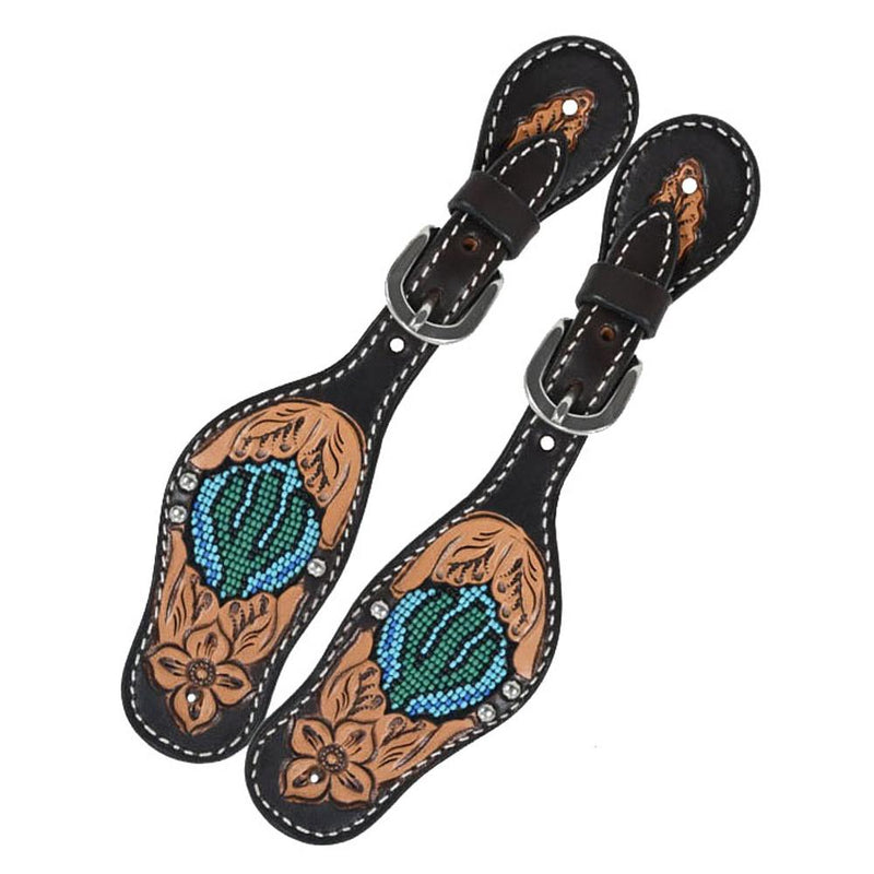 Beaded Cactus Youth Spur Straps