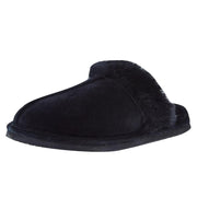 Women Black Sheepskin Slide