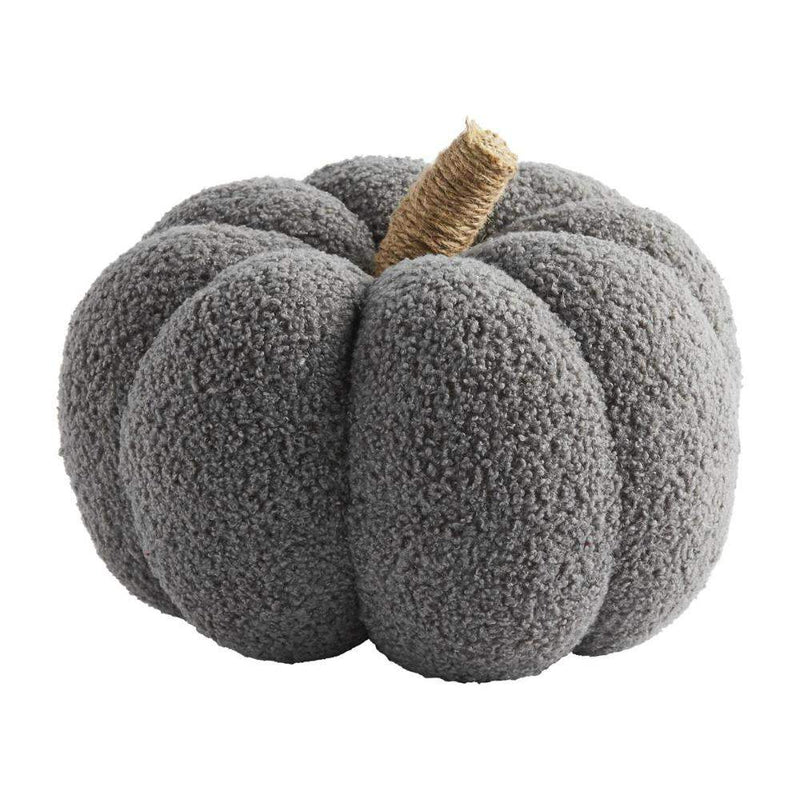 Large Grey Shearling Pumpkin