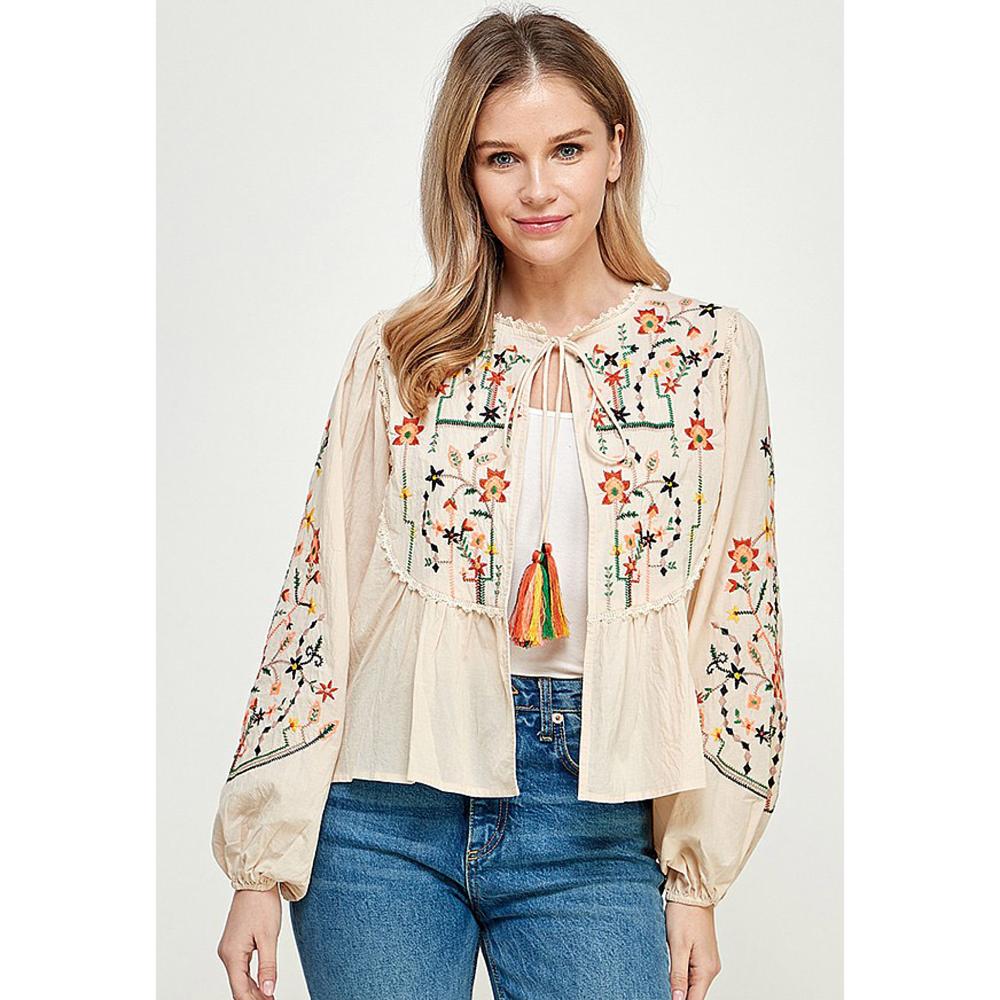 See And Be Seen N Womens Embroidery Trimmed Top See and be seen n womens embroidery trimmed top